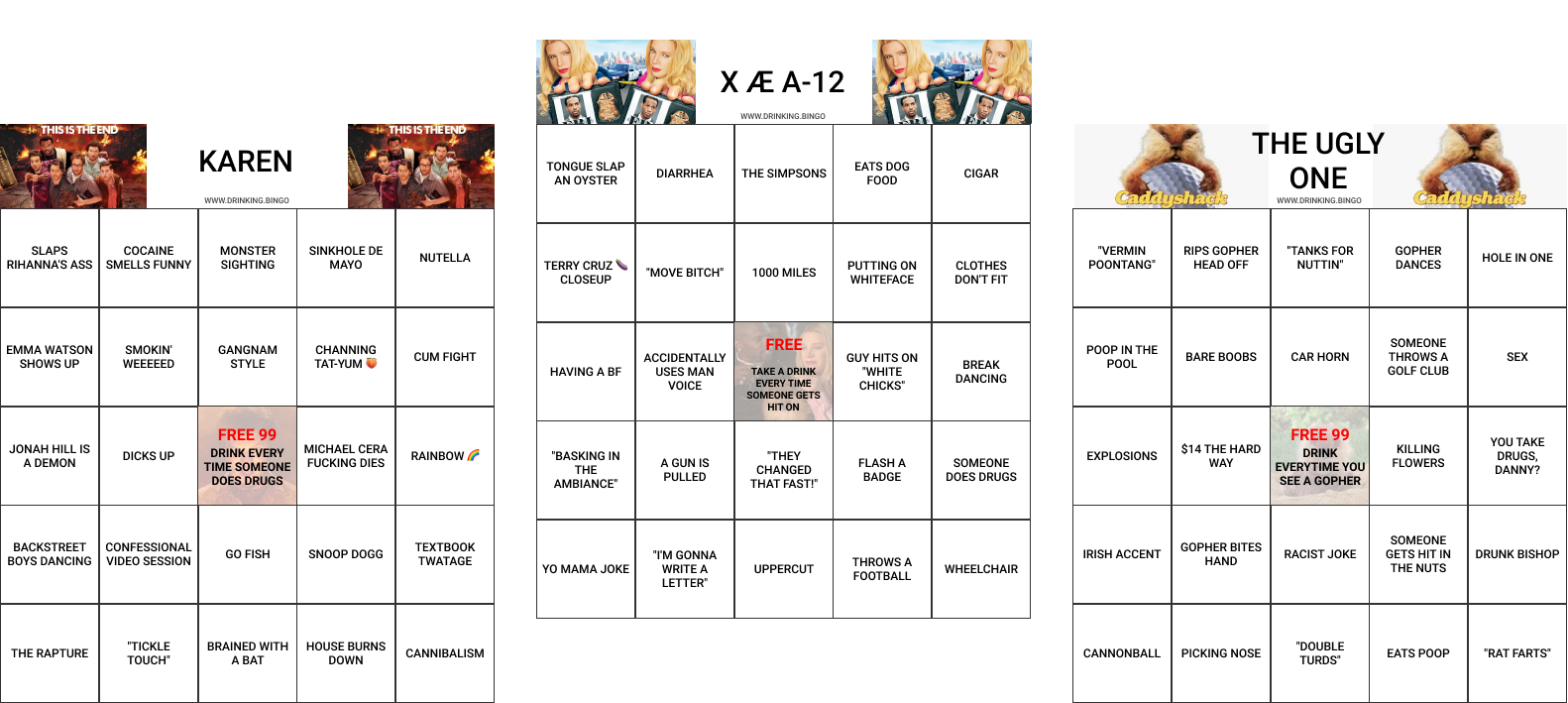 pic Drinking Bingo Rules drinking bingo watch movies get